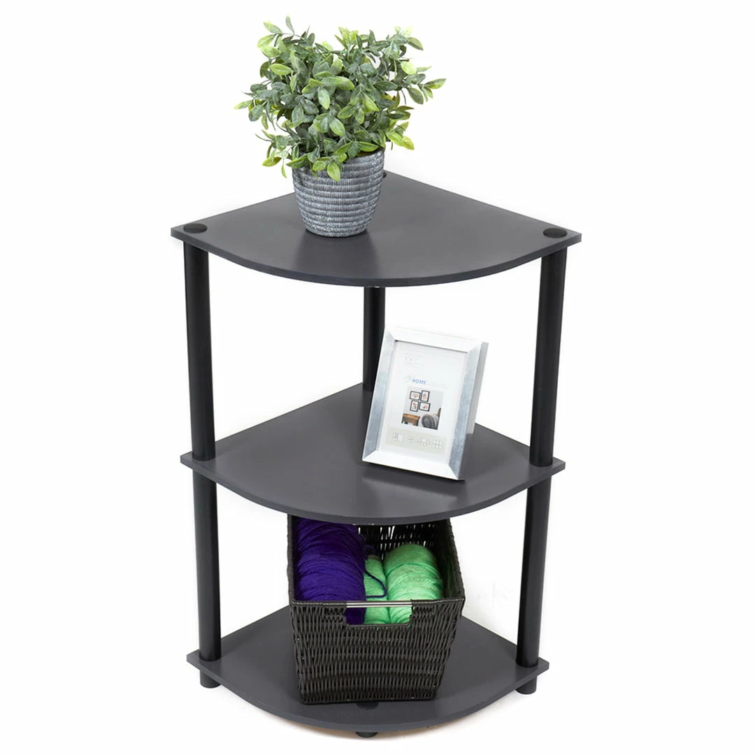 Budget ๐ฅฐ Home Basics 3 Tier Corner Shelf, Grey ๐ 5 Budget ๐ฅฐ Home Basics 3 Tier Corner Shelf, Grey ๐ - Image 3