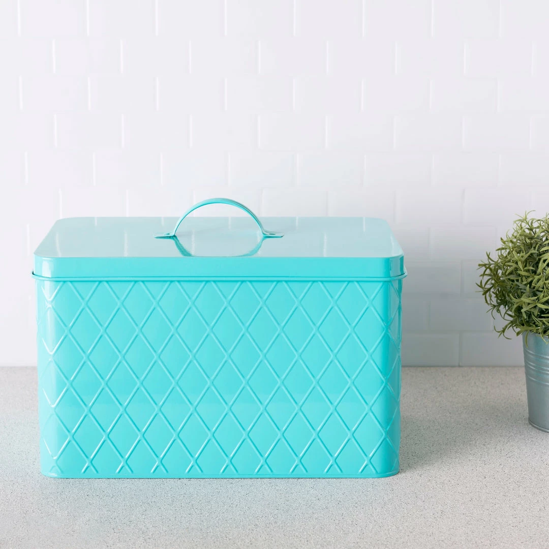 New ๐ Home Basics Tin Bread Box, Turquoise ๐ 5 New ๐ Home Basics Tin Bread Box, Turquoise ๐ - Image 3