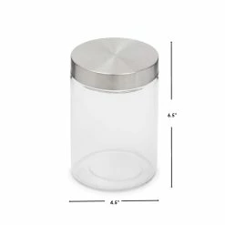 Hot Sale 😉 Home Basics Medium 40 oz. Round Glass Canister with Air-Tight Stainless Steel Twist Top Lid, Clear 🌟 -Home Basics Sales bce3383d6f644dbbab4fe3d51ddb9468 19de8461 6218 4842 9b9f f662953bceca 1080x