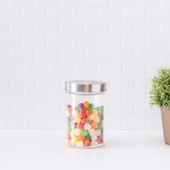 Hot Sale 😉 Home Basics Medium 40 oz. Round Glass Canister with Air-Tight Stainless Steel Twist Top Lid, Clear 🌟 -Home Basics Sales bd010553d4674847893cd16097789534 3ec75ce0 46d5 4a42 aafc 3d90e18c5ff1 1080x