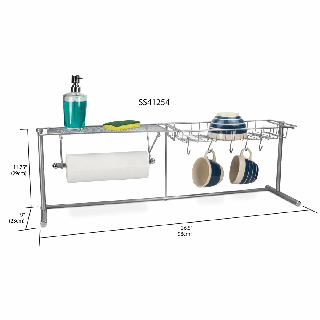 Outlet ⭐ Home Basics Over the Sink Counter Kitchen Station, Chrome ✨ 5 Outlet ⭐ Home Basics Over the Sink Counter Kitchen Station, Chrome ✨ - Image 3