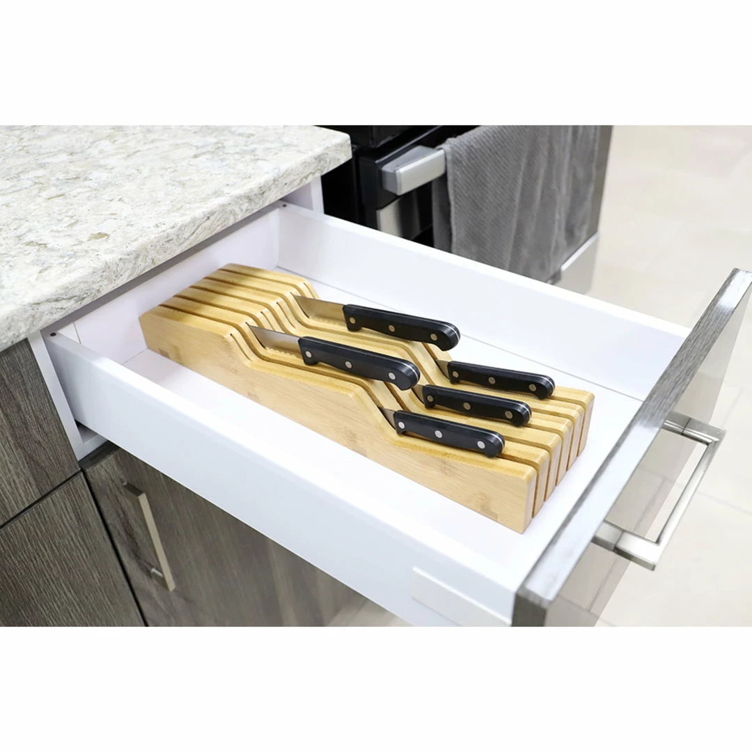 Deals π Home Basics Contemporary Wave Horizontal In Drawer Bamboo Knife Block, Natural π€© 4 Deals π Home Basics Contemporary Wave Horizontal In Drawer Bamboo Knife Block, Natural π€© - Image 2