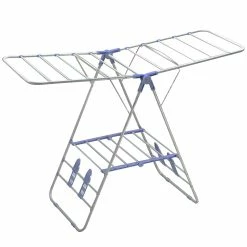 New ❤️ Home Basics Folding and Collapsible Indoor and Outdoors Clothes Drying Rack, Silver 🧨