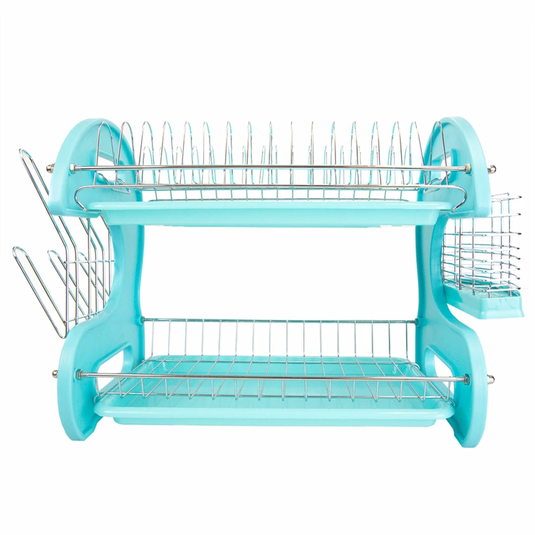 Deals 😉 Home Basics 2 Tier Plastic Dish Drainer, Turquoise ✔️ 3 Deals 😉 Home Basics 2 Tier Plastic Dish Drainer, Turquoise ✔️