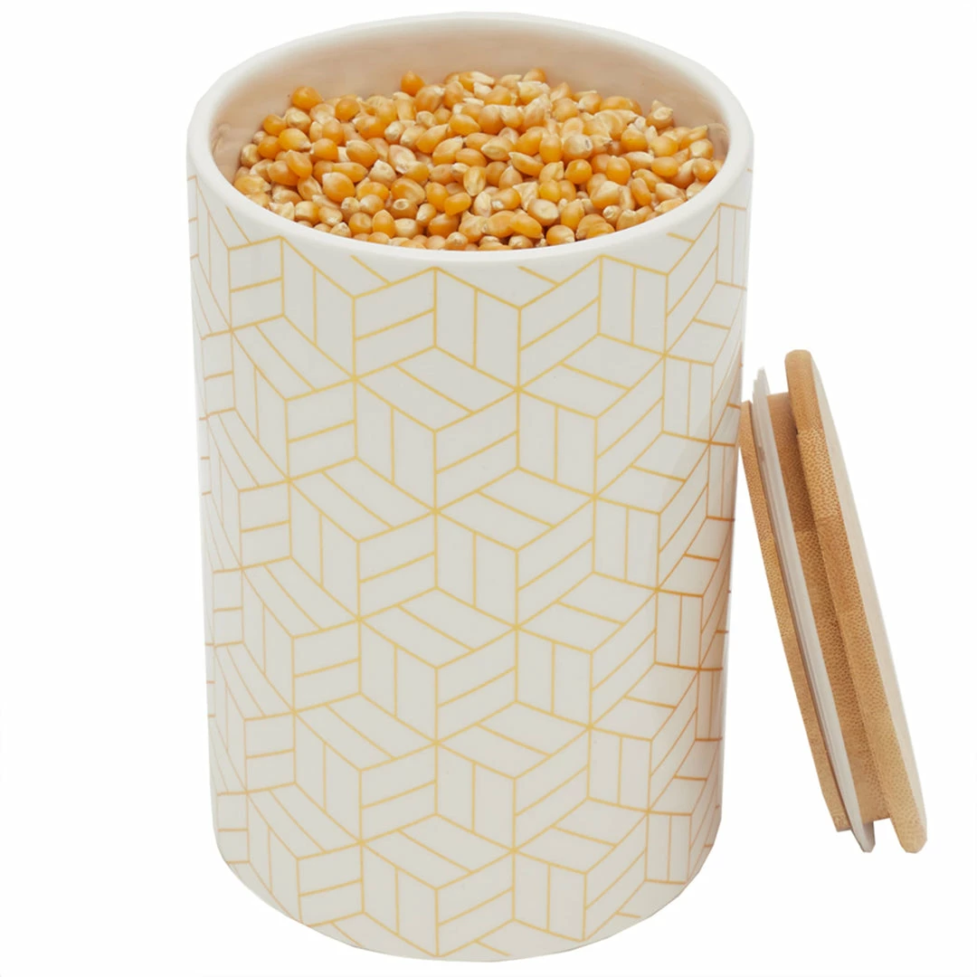 Deals ❤️ Home Basics Cubix X-Large Ceramic Canister with Bamboo Top ✔️ 5 Deals ❤️ Home Basics Cubix X-Large Ceramic Canister with Bamboo Top ✔️ - Image 3
