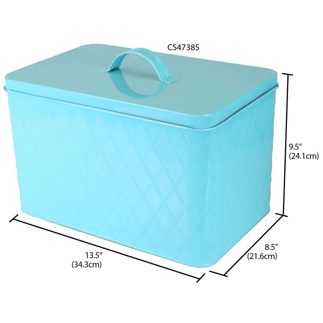 New ๐ Home Basics Tin Bread Box, Turquoise ๐ 7 New ๐ Home Basics Tin Bread Box, Turquoise ๐ - Image 5