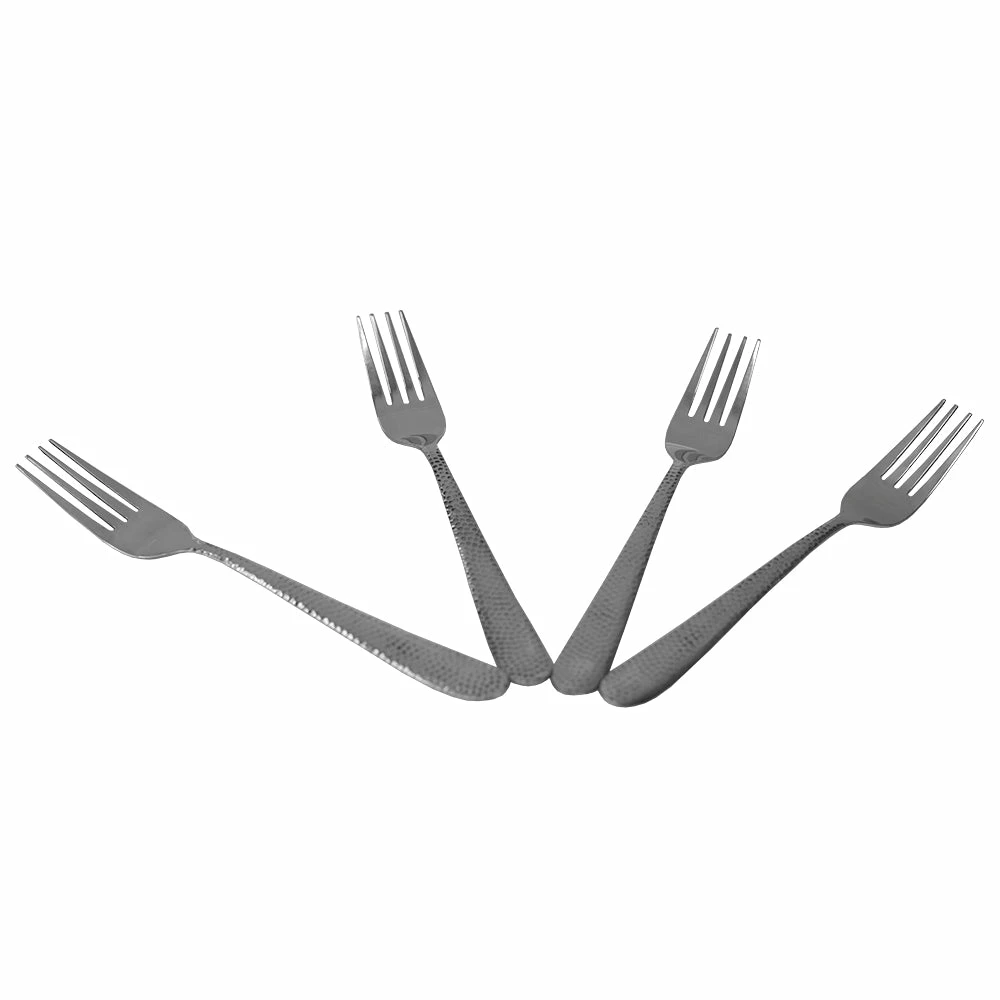Flash Sale ๐งจ Home Basics ๐จ Hammered Stainless Steel Dinner Forks, (Pack of 4), Silver ๐ 4 Flash Sale ๐งจ Home Basics ๐จ Hammered Stainless Steel Dinner Forks, (Pack of 4), Silver ๐ - Image 2