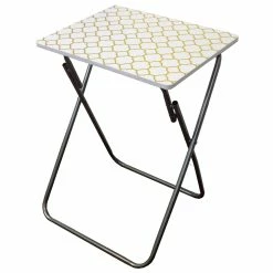 Outlet 🛒 Home Basics Metallic Multi-Purpose Foldable Table, Gold 🛒