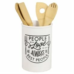 Cheapest 🔔 Home Basics Love Ceramic Utensil Crock, White 🔥