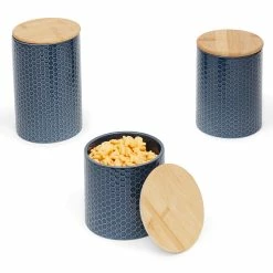 Cheapest 🌟 Home Basics Honeycomb 3 Piece Ceramic Canister Set, Navy 🎁 -Home Basics Sales cd41d70187304ef1afb11b18a400ed47 1080x