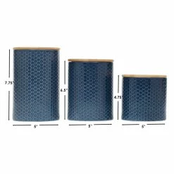 Cheapest 🌟 Home Basics Honeycomb 3 Piece Ceramic Canister Set, Navy 🎁 -Home Basics Sales ce1e2861dc304468968ede33fa52f6ce 1080x