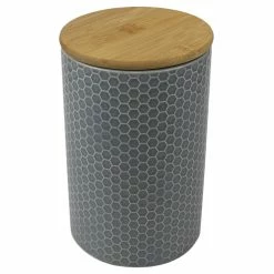 Brand new ❤️ Home Basics Honeycomb Large Ceramic Canister, Grey 😀 -Home Basics Sales ce6cfc47bb8a4b99b22cdf82f8358174 1080x