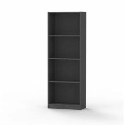 Best deal 💯 Home Basics 4 Shelf Bookcase, Grey 👏