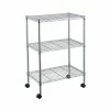 Brand new 😉 Home Basics 3 Tier Wire Shelf Rack with Wheels, Chrome 🛒