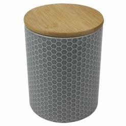 Buy ❤️ Home Basics Honeycomb Medium Ceramic Canister, Grey 🧨 -Home Basics Sales cfbe5b05d49f4362818f835b7be74658 1080x