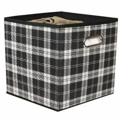 Coupon 🤩 Home Basics Plaid Non-Woven Storage Bin with Grommet Handle, Black 🎁 -Home Basics Sales cfd514b1e7c64522862899bc0a912213 1080x