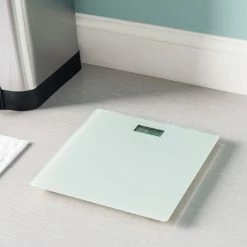 Hot Sale ⭐ Home Basics Contemporary Sleek LCD Display Digital Glass Bathroom Scale, White ❤️ -Home Basics Sales cfe6900716f34529b4bbc3f29c39e64f cdeec917 6df8 457b 9fae 861e3117d7e0 1080x