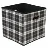Coupon 🤩 Home Basics Plaid Non-Woven Storage Bin with Grommet Handle, Black 🎁