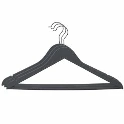 Budget ✨ Home Basics Non-Slip Space-Saving Rubberized Plastic Hangers, Charcoal ⌛