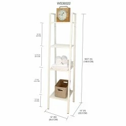 Best deal 💯 Home Basics Small 4 Tier Metal Rack, (14” x 14” x 58”), Off-White 😀 -Home Basics Sales d43bf1a973f7418a89600765f81e5058 1080x