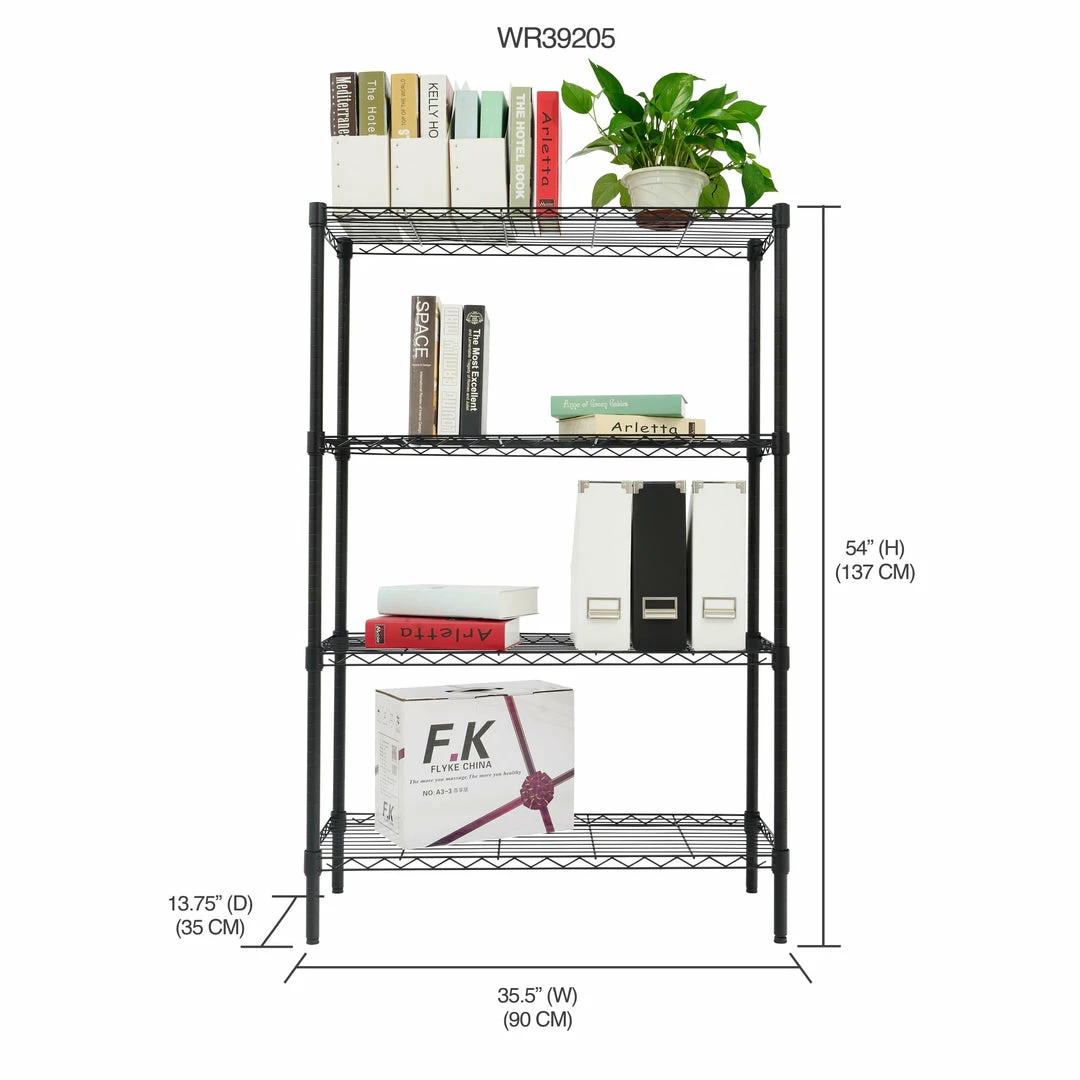 Best Pirce 👏 Home Basics 4 Tier Steel Wire Shelf Rack, Black 😉 4 Best Pirce 👏 Home Basics 4 Tier Steel Wire Shelf Rack, Black 😉 - Image 2