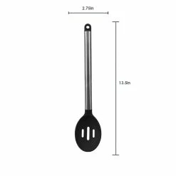 Brand new 👍 Home Basics Stainless Steel Silicone Slotted Spoon, Black ✨ -Home Basics Sales d784ef8ad1204679b890a904dcb64aad 1080x