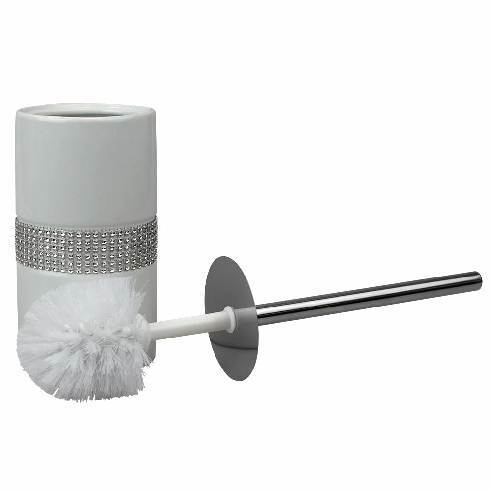 Deals โ๏ธ Home Basics Sequin Accented Ceramic Luxury Hideaway Toilet Brush Holder with Steel Handle, White ๐ 5 Deals โ๏ธ Home Basics Sequin Accented Ceramic Luxury Hideaway Toilet Brush Holder with Steel Handle, White ๐ - Image 3