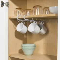 Budget 😉 Home Basics Under the Shelf Vinyl 🧥 Coated Steel 6 Hook Mug Rack, Silver 😀 -Home Basics Sales db39688c9aa2410bbca48cb6ff115a36 1080x