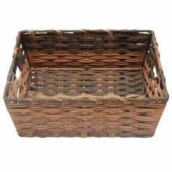 Brand new 😉 Home Basics Large Faux Rattan Basket with Cut-out Handles, Coffee 💯 -Home Basics Sales dbb4a5c452e34f2191f42f32a17b2daf 1080x