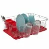Hot Sale ✔️ Home Basics 3 Piece Chrome Plated Steel and Plastic Dish Rack, Red ⌛ -Home Basics Sales dd43194c9ece4ca6a13936363cbc4b87 1080x