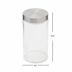 Best deal 💯 Home Basics Large 54 oz. Round Glass Canister with Air-Tight Stainless Steel Twist Top Lid, Clear 🤩 -Home Basics Sales ddd454e8554f474cb3d627c83b17e792 23c033b9 e47f 496c a7a0 ff38a2640453 1080x