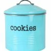 Cheap 🔔 Home Basics Tin Cookie Jar, Turquoise 🧨