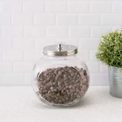 New 🧨 Home Basics Large 91 oz. Round Glass 🍬 Candy Storage Jar with Stainless Steel Top, Clear 🔔 -Home Basics Sales de11736a04384030897930b4fdf4c529 d52e3f58 a947 411e a3ac 1aa7db368a9f 1080x