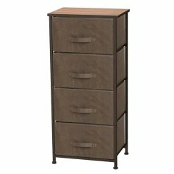 Cheapest 🤩 Home Basics 4 Drawer Storage Organizer, Brown 🥰