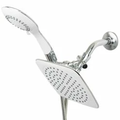 Best deal 🔔 Home Basics Dual Shower Massager with Rainfall Head Set, Chrome 😉