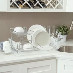 Cheap 🥰 Home Basics Chrome Plated Steel 2 Tier Deluxe Dish Drainer ⭐ -Home Basics Sales e139a2eb2c544868a86e051ab8fcd658 1080x