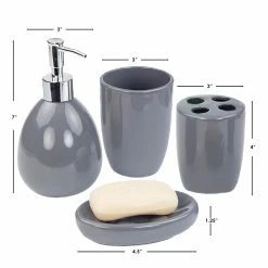 Best deal ⭐ Home Basics 4 Piece Bath Accessory Set, Grey 🛒 -Home Basics Sales e18480baecd9408ca99b615c3dc26c0f c92c6c63 971b 45f8 9941 74ce87927582 1080x