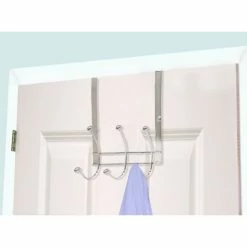 Best reviews of 🎁 Home Basics Chrome Plated Steel Over the Door 3-Hook Hanging Rack 🌟