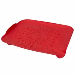 Deals โญ Home Basics Multi-Purpose Flat Sink Colander Food Prepping Strainer Board, Red โค๏ธ