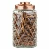 Outlet 🌟 Home Basics Large 5.2 Lt Textured Glass Jar with Gleaming Air-Tight Copper Top ⭐