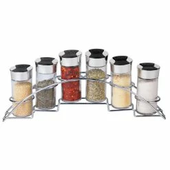 Top 10 🌟 Home Basics Ultra Sleek Half Moon Steel Seasoning and Herbs Organizing Spice Rack with 6 Empty Glass Spice Jars, Chrome ✨