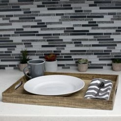 Buy 🌟 Home Basics Wood-Like Rustic Serving Tray with Cut-Out Handles, Brown ⭐ -Home Basics Sales e81998ad5df745f28524500a127b68a3 1080x