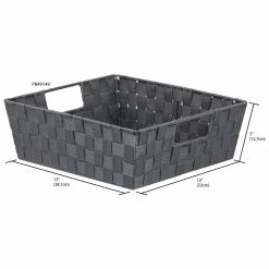 Flash Sale 👍 Home Basics Polyester Woven Strap Open Bin, Grey 🧨 -Home Basics Sales e875b654a2b14c609b8fc5a8f2d6eea7 1080x