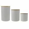 Best reviews of ✔️ Home Basics Wave 3 Piece Ceramic Canister Set With Bamboo Tops, White 💯
