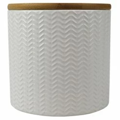 Top 10 โค๏ธ Home Basics Wave Small Ceramic Canister, White โ
