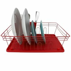 Best Pirce 🛒 Home Basics 3 Piece Dish Rack, Red 🌟 -Home Basics Sales ee720910c4e041d4ba00b9aa3557f051 1080x