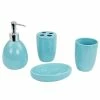 Promo 👍 Home Basics 4 Piece Bath Accessory Set, Turquoise ✔️