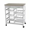 Cheap 😍 Home Basics Oak Top Rolling Kitchen Trolley with Two Drawers and Two Baskets, White 👍 -Home Basics Sales efdbab42c3ba4b109560f0e9d6b2ed6d 1080x