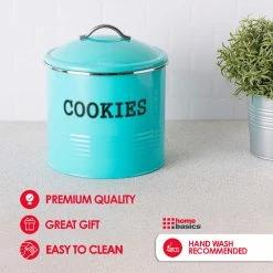 Cheap 🔔 Home Basics Tin Cookie Jar, Turquoise 🧨 -Home Basics Sales f048000318ed48bda2e4f08c8ee069d6 c4a33f50 309f 48a7 959e a77b987683fb 1080x