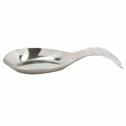 New ⌛ Home Basics No-Drip Curved Counter top and Stove top Stainless Steel Spoon Rest , Silver 👏